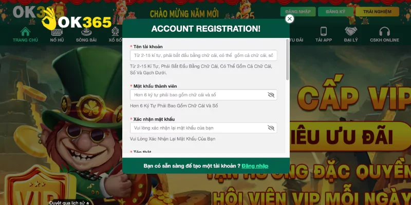 OK365 - Nhà Cái OK365 Đổi Thưởng Uy Tín Hàng Đầu 2025 8 Cách đăng ký tài khoản Ok365